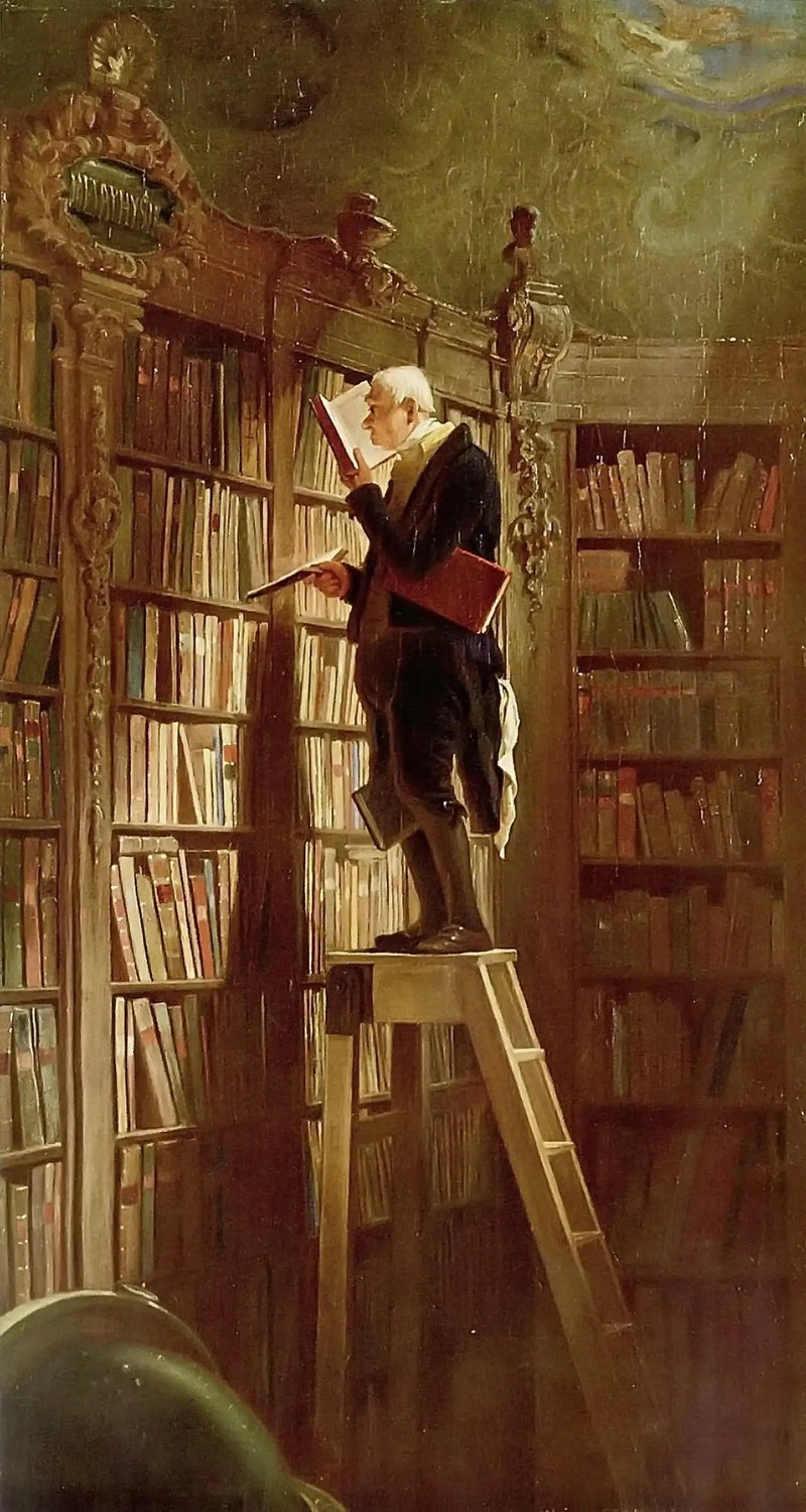 Die Bibliotheksratte, Detail - Carl Spitzweg