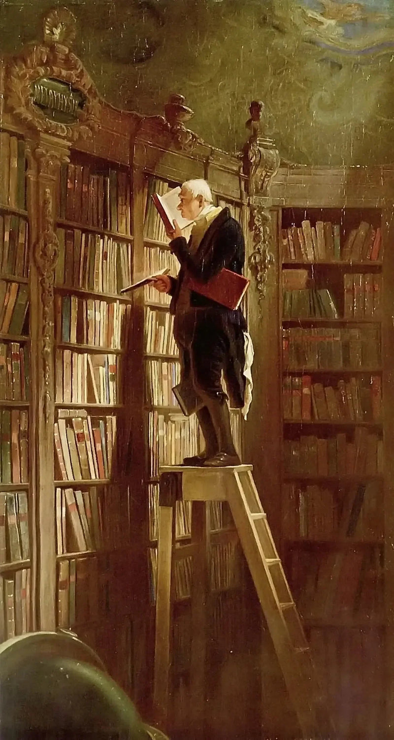 Die Bibliotheksratte, Detail - Carl Spitzweg