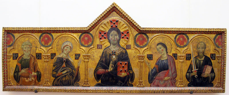 Der Erlöser zwischen der Jungfrau und drei Heiligen - Cosimo Rosselli
