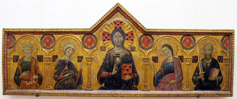 Der Erlöser zwischen der Jungfrau und drei Heiligen - Cosimo Rosselli