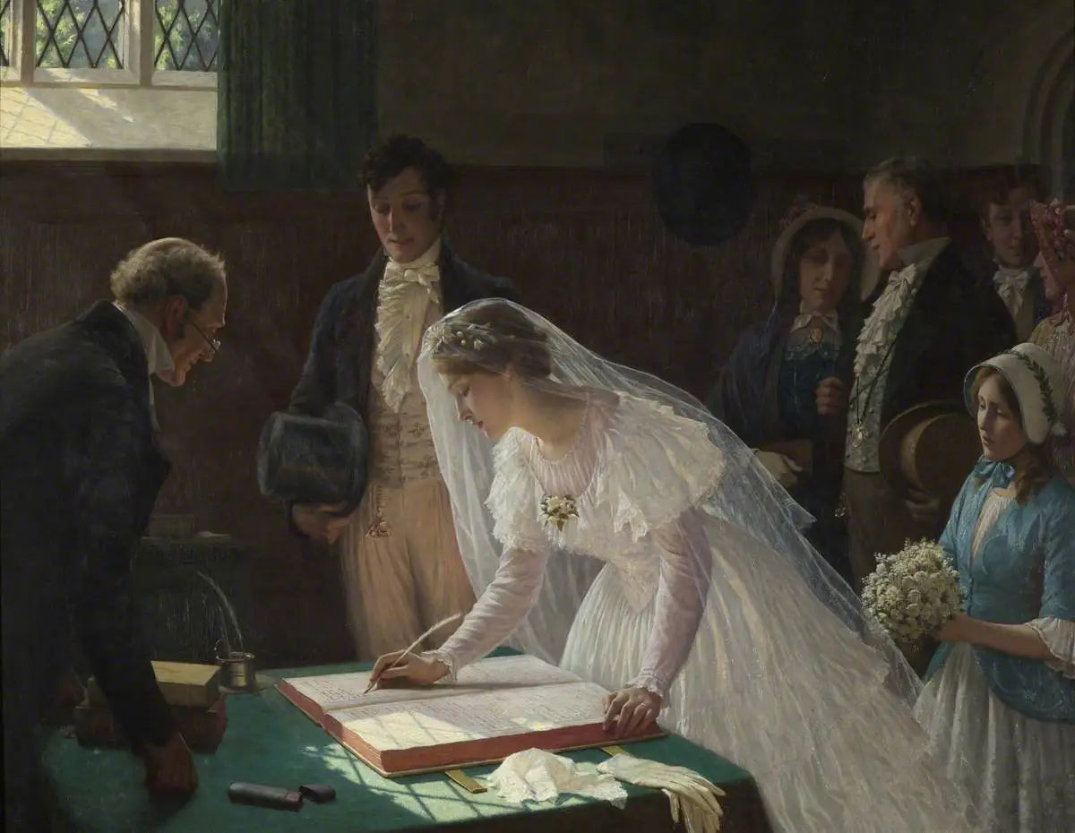 Le registre de mariage - Edmund Blair Leighton - Alpha Reproduction