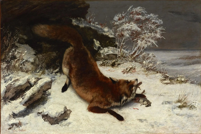 Der Fuchs im Schnee - Gustave Courbet