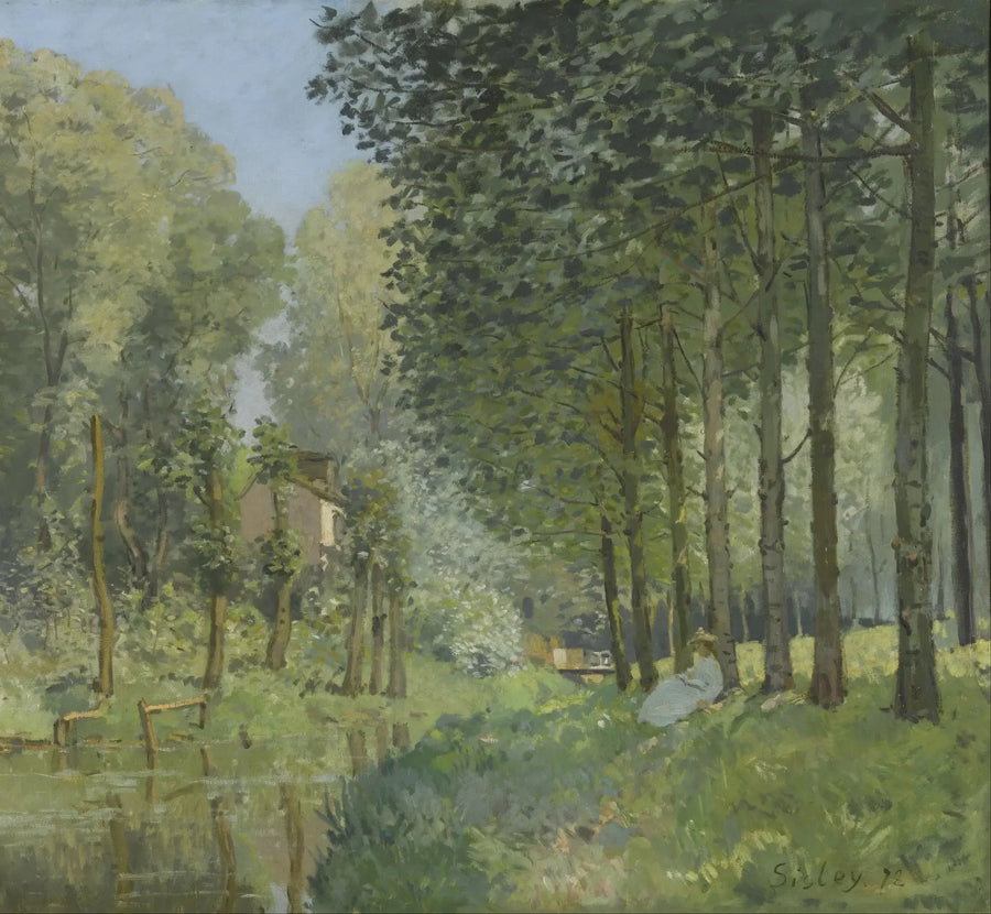 Die Ruhe am Ufer eines Baches. Waldrand - Alfred Sisley