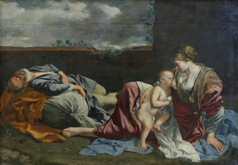 Die Ruhe der Heiligen Familie während der Flucht nach Ägypten - Orazio Gentileschi