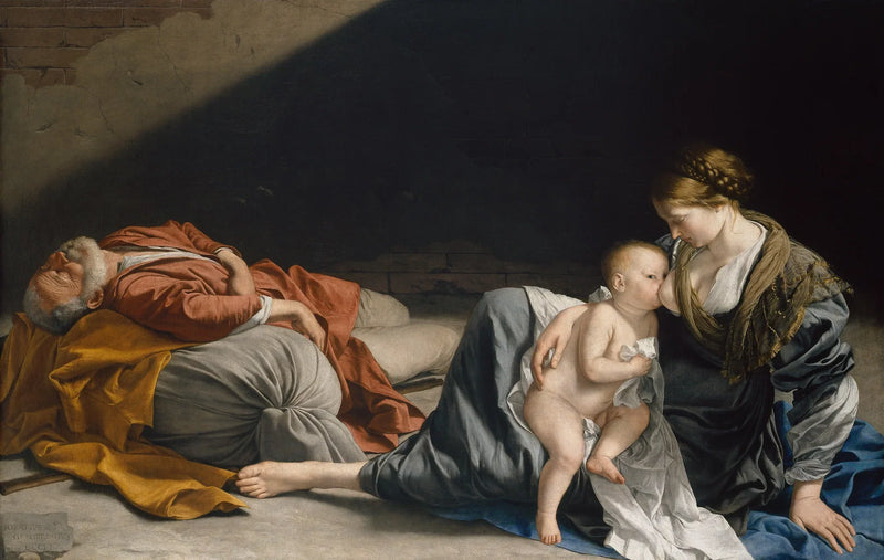 Die Ruhe der Heiligen Familie während der Flucht nach Ägypten - Orazio Gentileschi