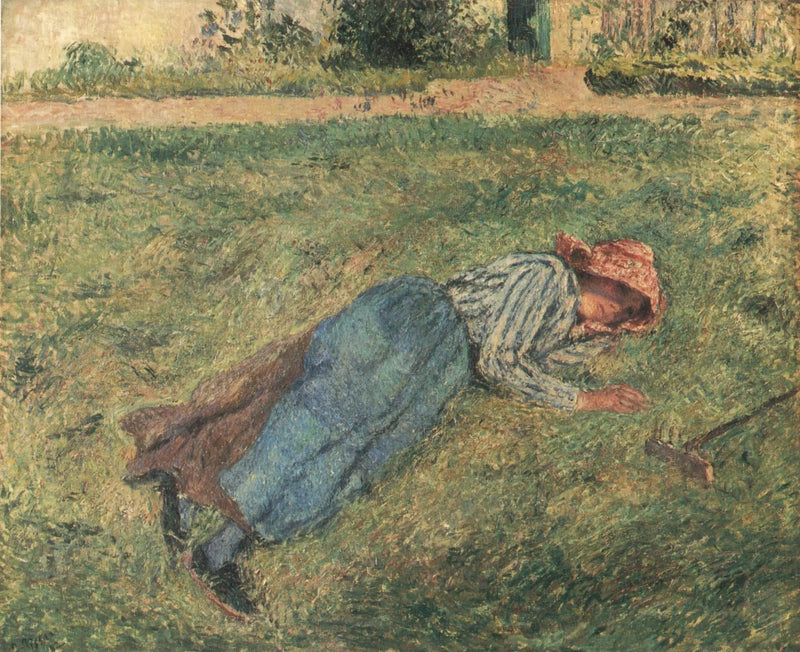 Die Ruhe, Bäuerin, die im Gras liegt, Pontoise - Camille Pissarro