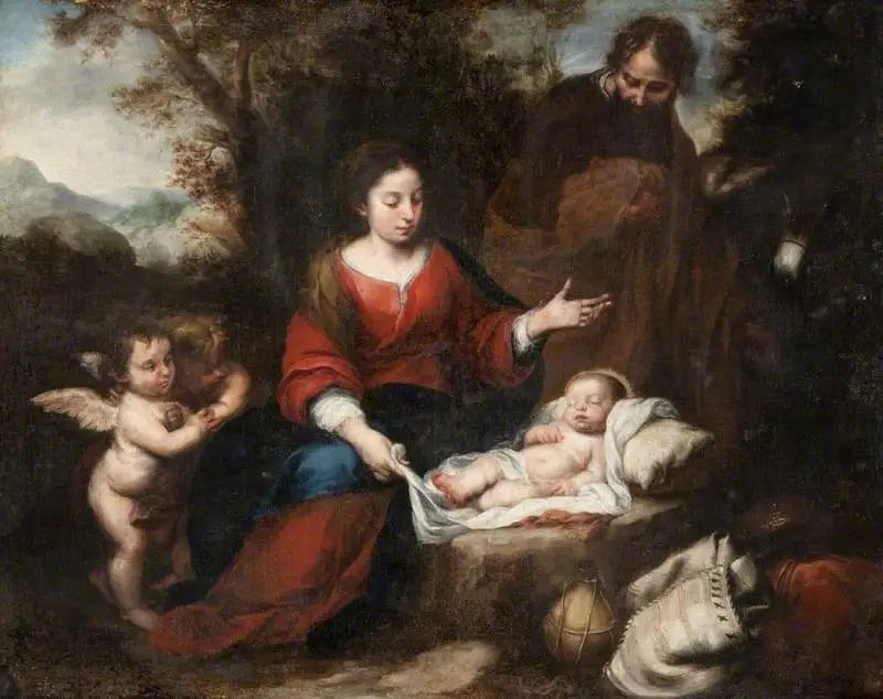 Die Ruhe während der Flucht nach Ägypten - Bartolomé Esteban Murillo
