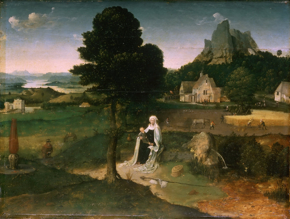 Le Repos pendant la fuite en Égypte - Joachim Patinier image 1 reproduction de peinture à l’huile