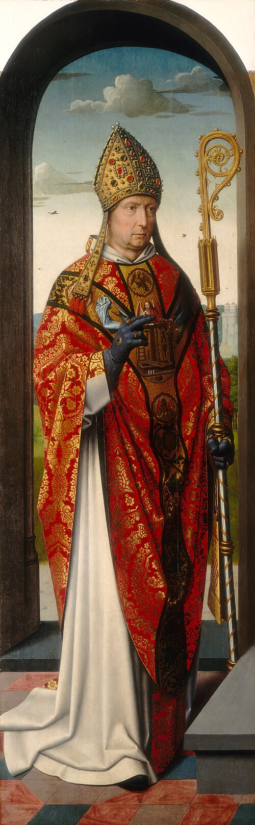 Der Altaraufsatz der Heiligen Anna: Sankt Nikolaus [linkes Paneel] - Gérard David