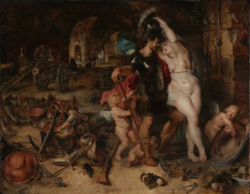 Die Rückkehr des Krieges: Mars entwaffnet von Venus - Peter Paul Rubens