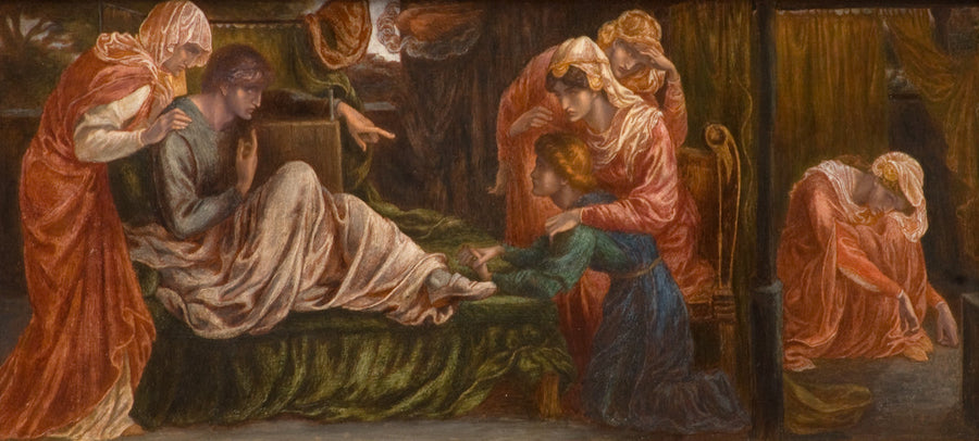 Dantes Traum am Tag des Todes von Beatrice (Vorspiel, rechte Tafel) - Dante Gabriel Rossetti