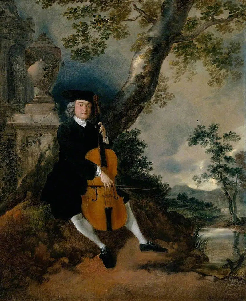 Der Reverend John Chafy spielend Cello in einer Landschaft - Thomas Gainsborough