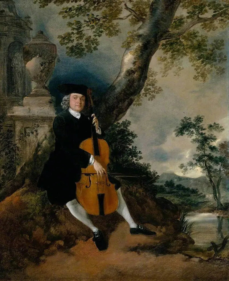Der Reverend John Chafy spielend Cello in einer Landschaft - Thomas Gainsborough
