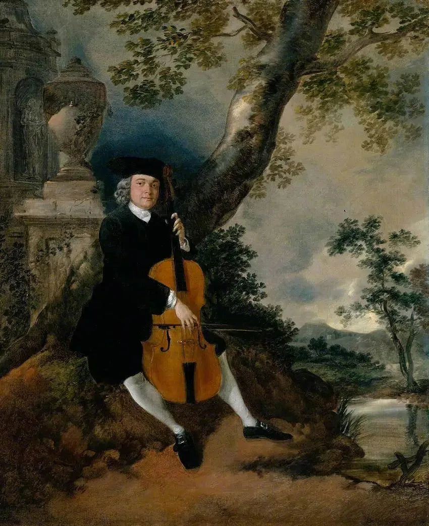 Der Reverend John Chafy spielend Cello in einer Landschaft - Thomas Gainsborough