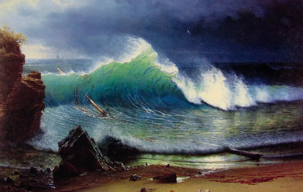 Le rivage de la mer turquoise - Albert Bierstadt - Alpha Reproduction