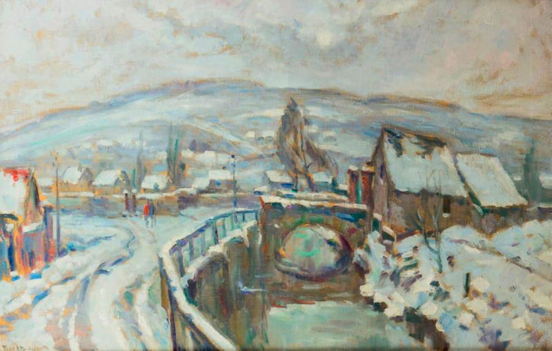 Der Robec unter Schnee in der Umgebung von Rouen - Robert Antoine Pinchon