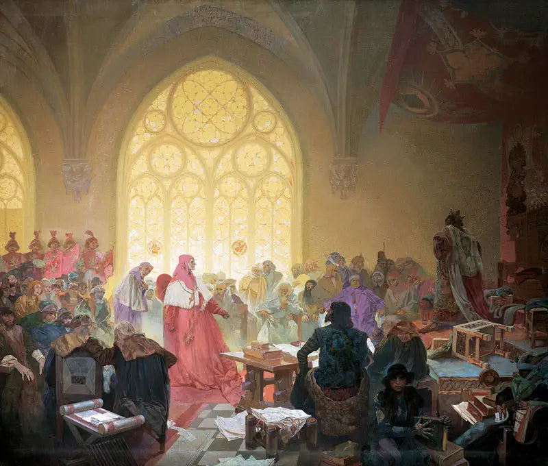 Der Hussitenkönig Jiří z Poděbrad - Alphonse Mucha