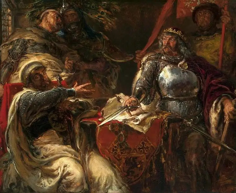 Le Roi Ladislas le Bref rompt les accords avec les chevaliers teutoniques à Brześć Kujawski. - Jan Matejko - Alpha
