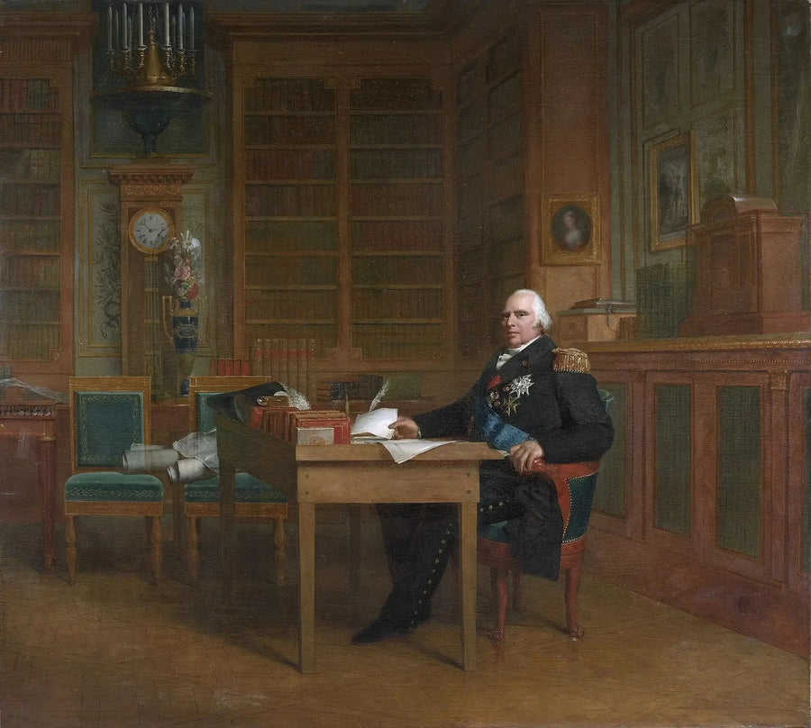 Der König Ludwig XVIII in seinem Arbeitszimmer der Tuileries - François Gérard