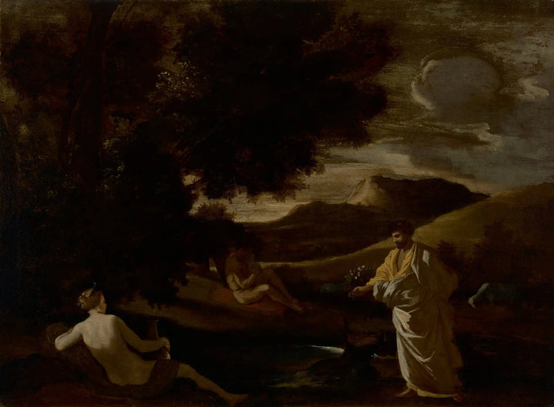 Der König Midas verwandelt einen Eichenast in Gold - Nicolas Poussin
