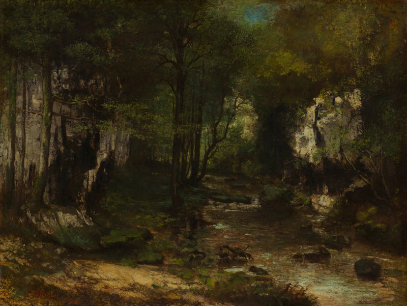Der Bach (Der Bach des Schwarzen Brunnens; Tal der Loue) - Gustave Courbet