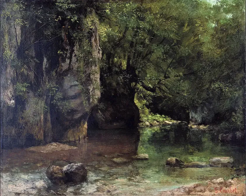 Der schattige Bach des Schwarzen Brunnens - Gustave Courbet