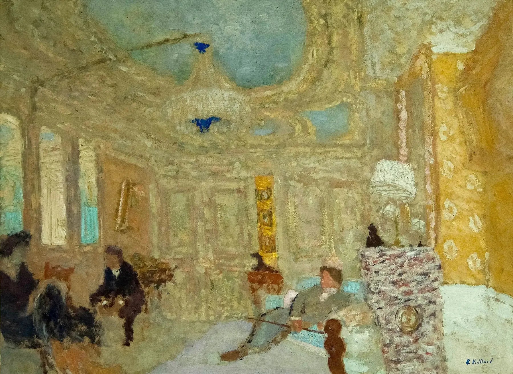 Le salon des Hessel, rue de Rivoli - Édouard Vuillard image 1 copie peinte à la main à l’huile