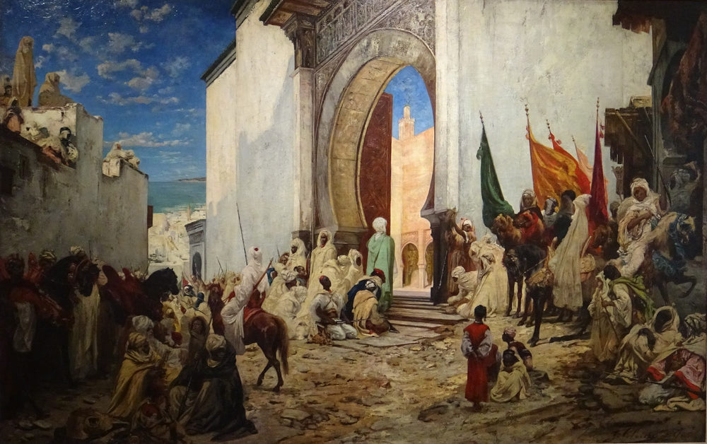 Le schérif de Oussan (Maroc) entre à la mosquée - Georges Clairin image 1 reproduction de peinture à l’huile