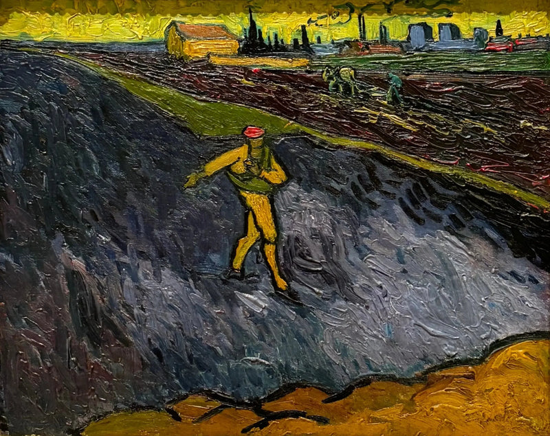Der Sämann: die Umgebung von Arles im Hintergrund - Vincent van Gogh