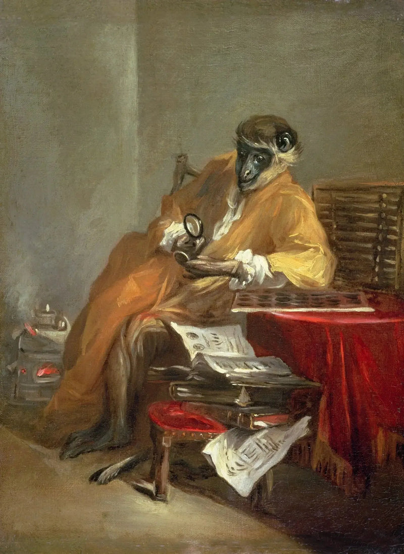 Der Antiquar Affe - Jean Siméon Chardin