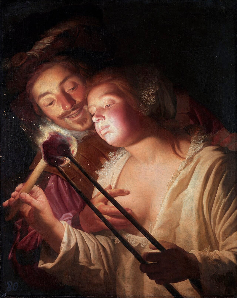 Der Soldat und das Mädchen - Gerrit van Honthorst