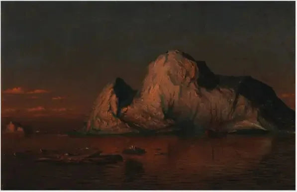 Le soleil de minuit sur le détroit de Melville, passage du Nord-Ouest - William Bradford image 1 copie peinte à la main à l’huile