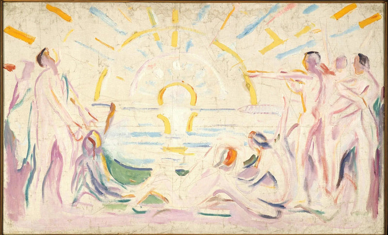 Die Sonne und das Erwachen der nackten Menschen - Edvard Munch
