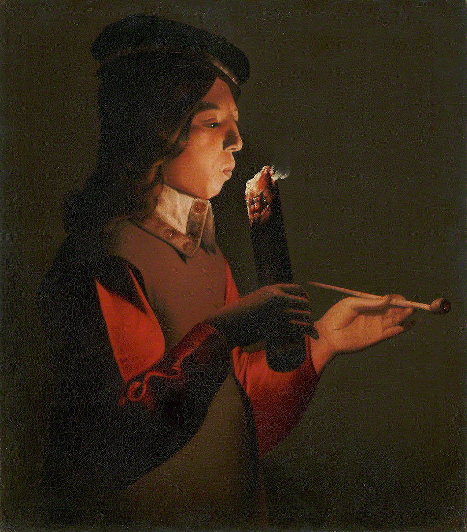 Le Souffleur à la pipe - Georges de La Tour image 1 reproduction d’œuvre d’art à l’huile