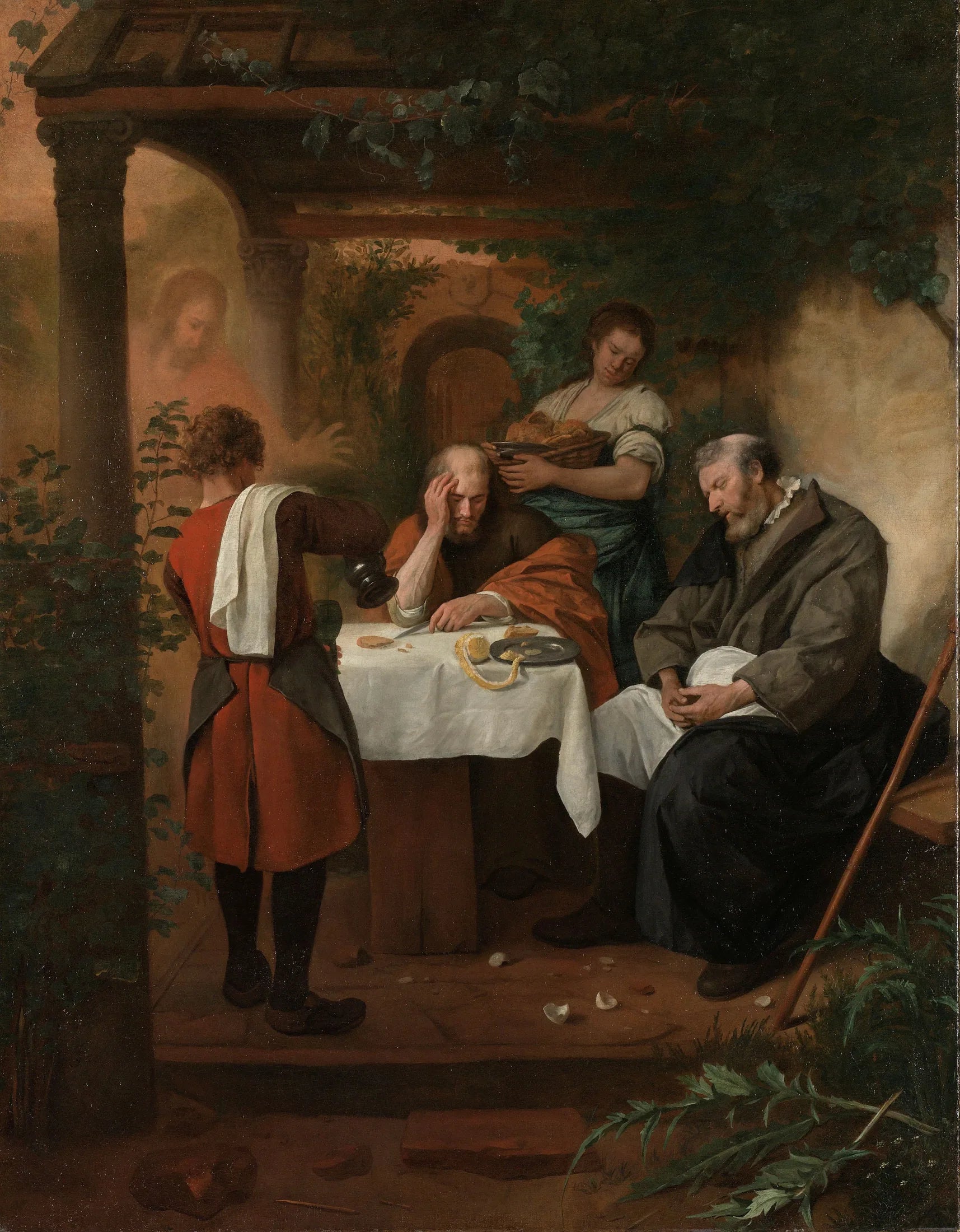 Le souper à Emmaüs - Jan Steen image 1 reproduction de peinture à l’huile