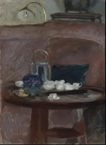 Der Tee, ein Strauß Veilchen - Pierre Bonnard