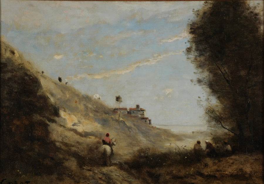Das Tal mit Reiter - Jean-Baptiste Camille Corot