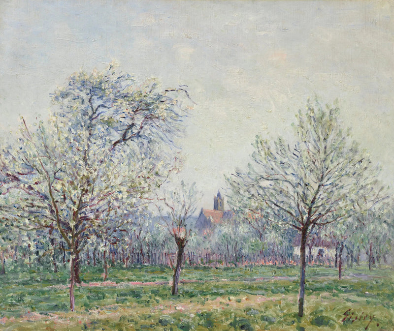 Der Obstgarten in Moret-sur-Loing, Frühling - Alfred Sisley