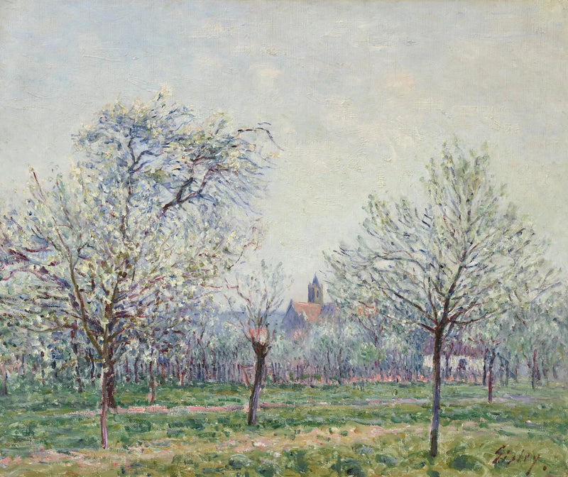 Der Obstgarten in Moret-sur-Loing, Frühling - Alfred Sisley