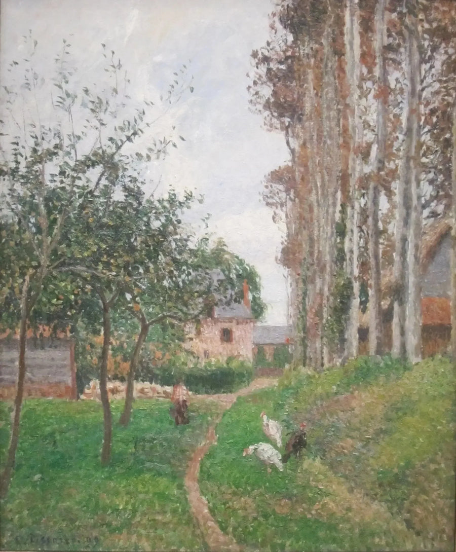 Der Obstgarten des Herrenhauses von Ango mit den Hühnern, Varengeville - Camille Pissarro