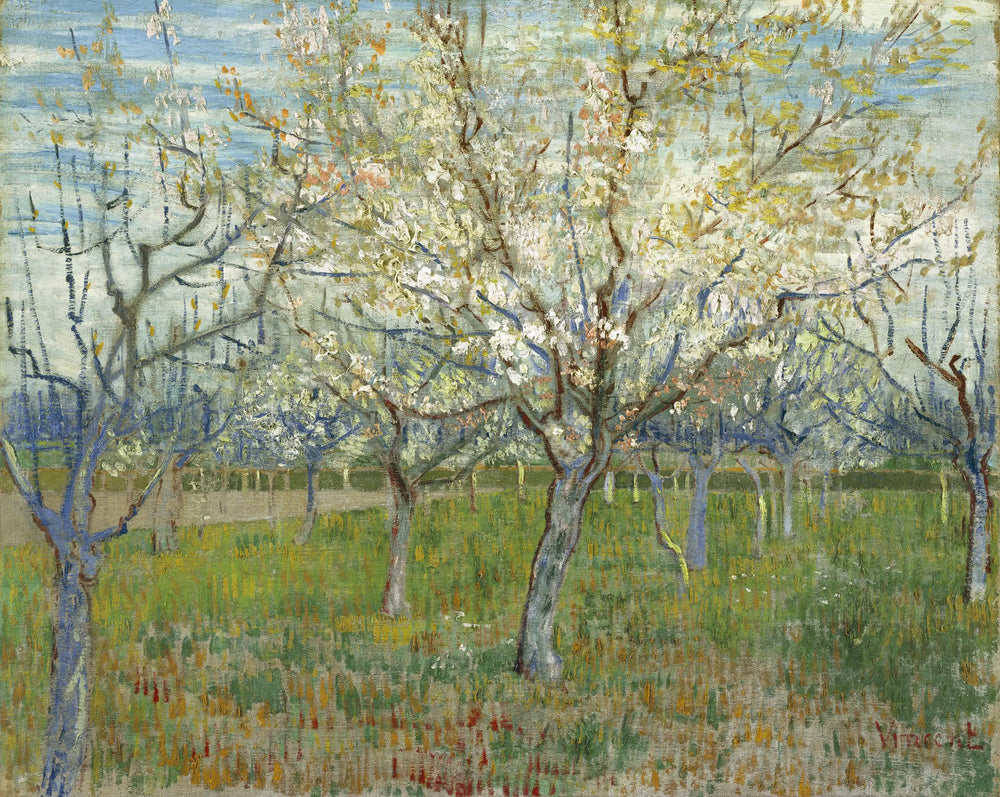Reproduction du tableau « Le verger rose - Vincent van Gogh » par Alpha Reproduction en peinture à l’huile