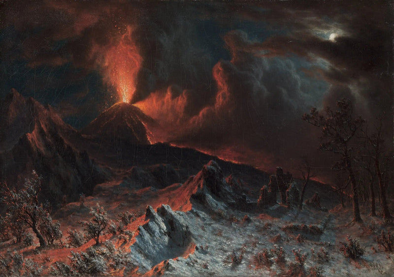 Der Vesuv bei Mitternacht - Albert Bierstadt