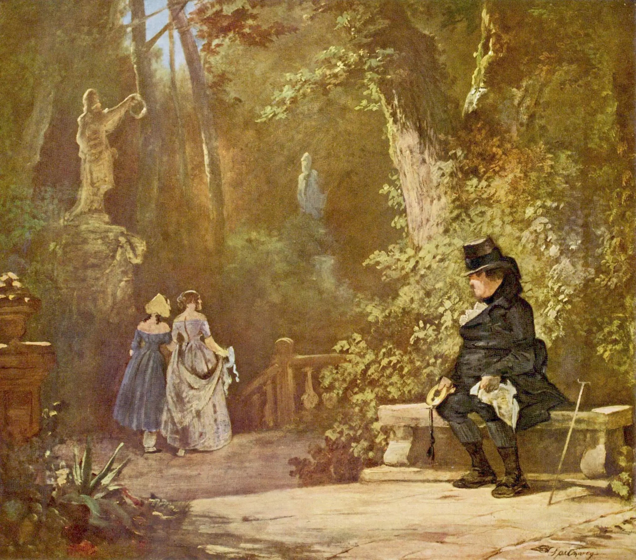 Le Veuf - Carl Spitzweg image 1 copie peinte à la main à l’huile