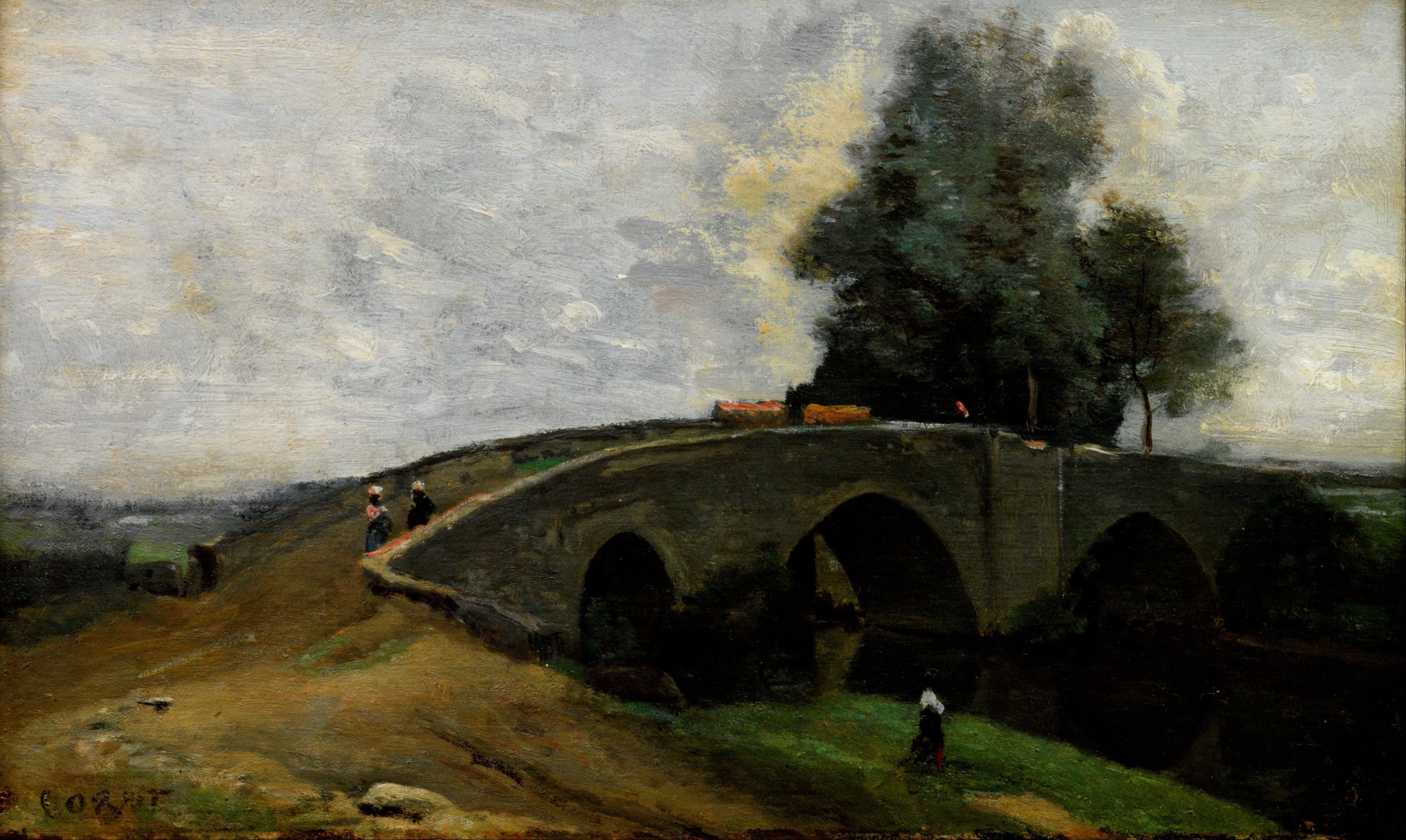 Die alte Brücke - Jean-Baptiste Camille Corot
