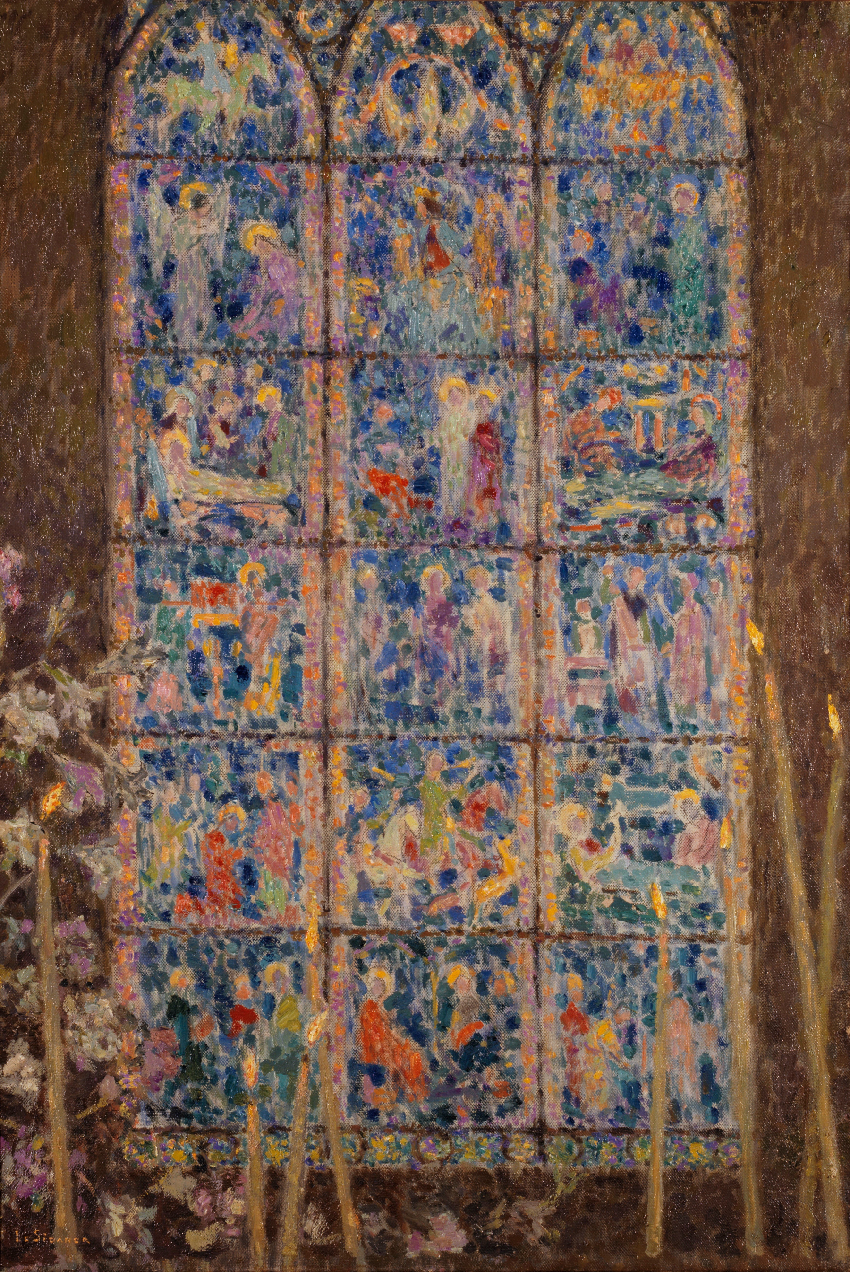 Le vitrail, Chartres - Henri Le Sidaner image 1 reproduction de peinture à l’huile