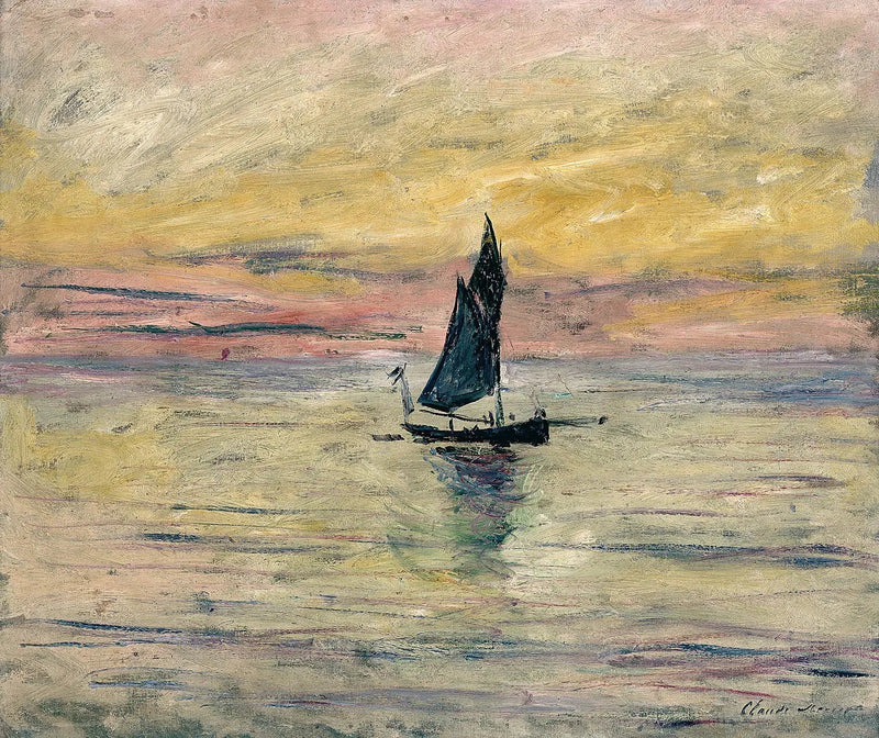 Die Segelyacht, Abendstimmung - Claude Monet