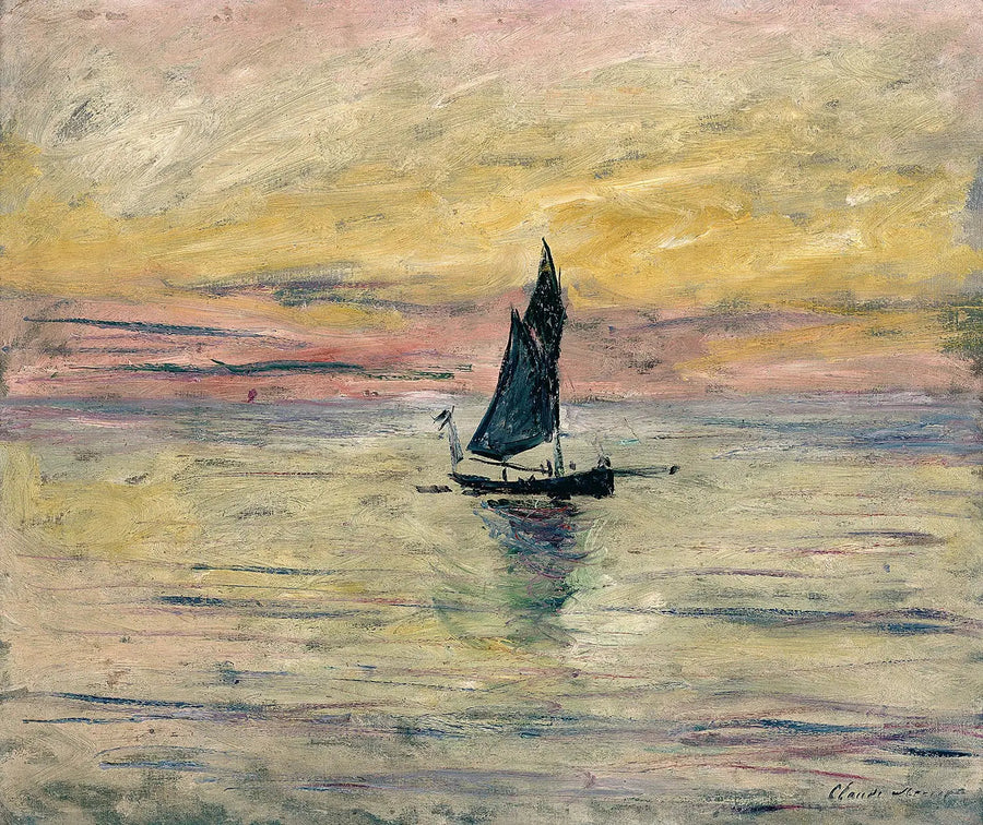 Die Segelyacht, Abendstimmung - Claude Monet
