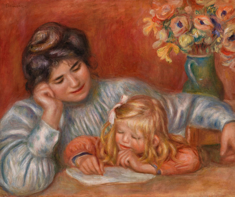 Schreibstunde (Die Schreibstunde) - Pierre-Auguste Renoir