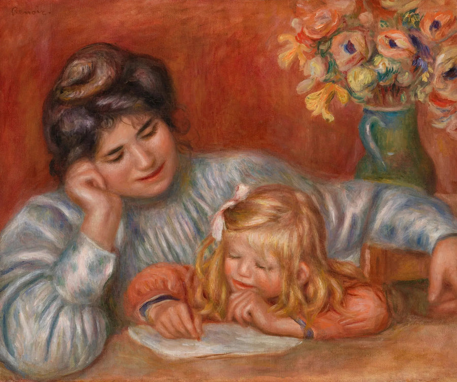 Schreibstunde (Die Schreibstunde) - Pierre-Auguste Renoir
