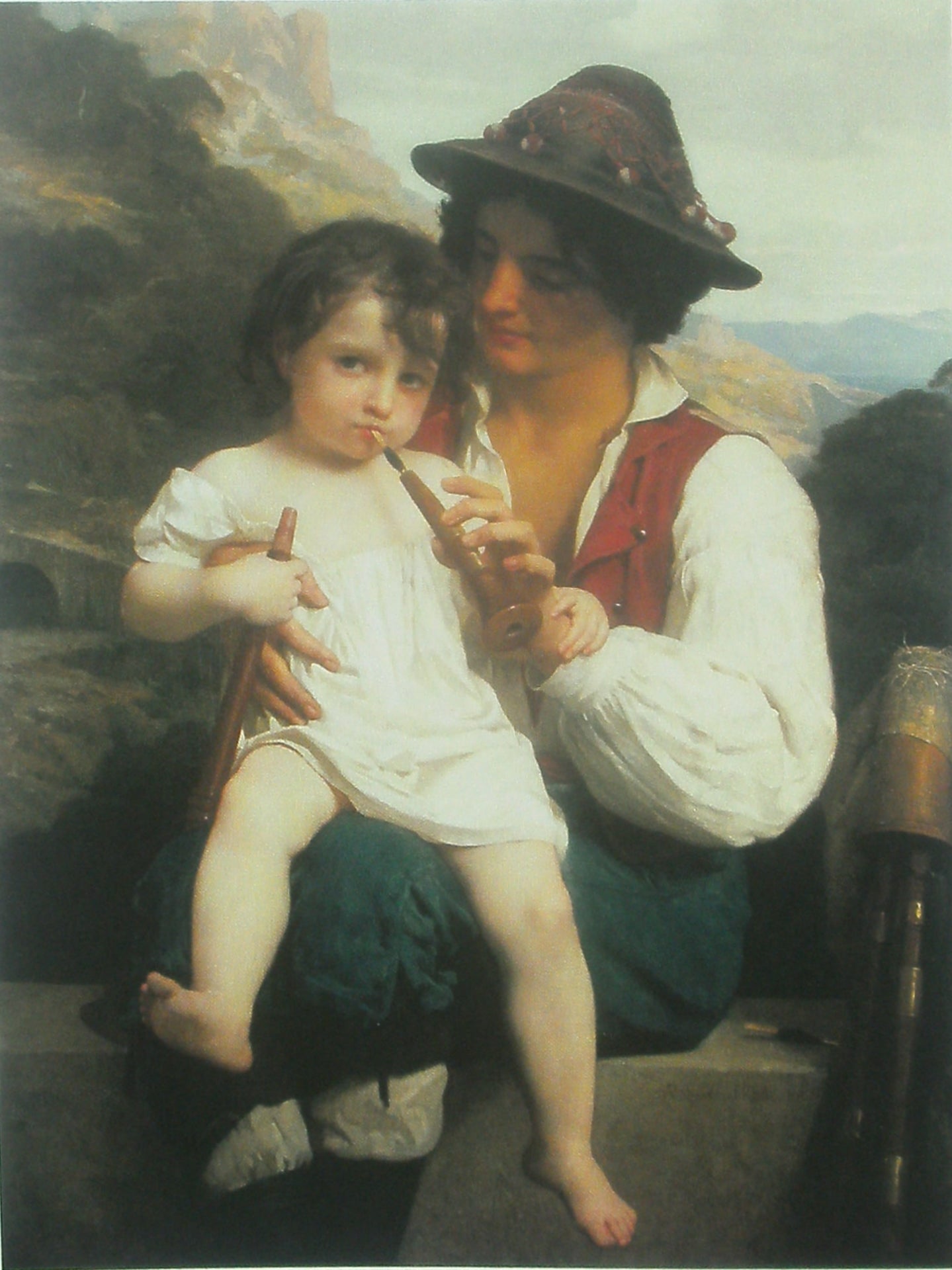 La Leçon de flûte (1868) de William-Adolphe Bouguereau
